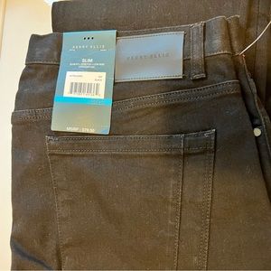 Men’s Black Jeans Perry Ellis Slim Low Rise 36x32